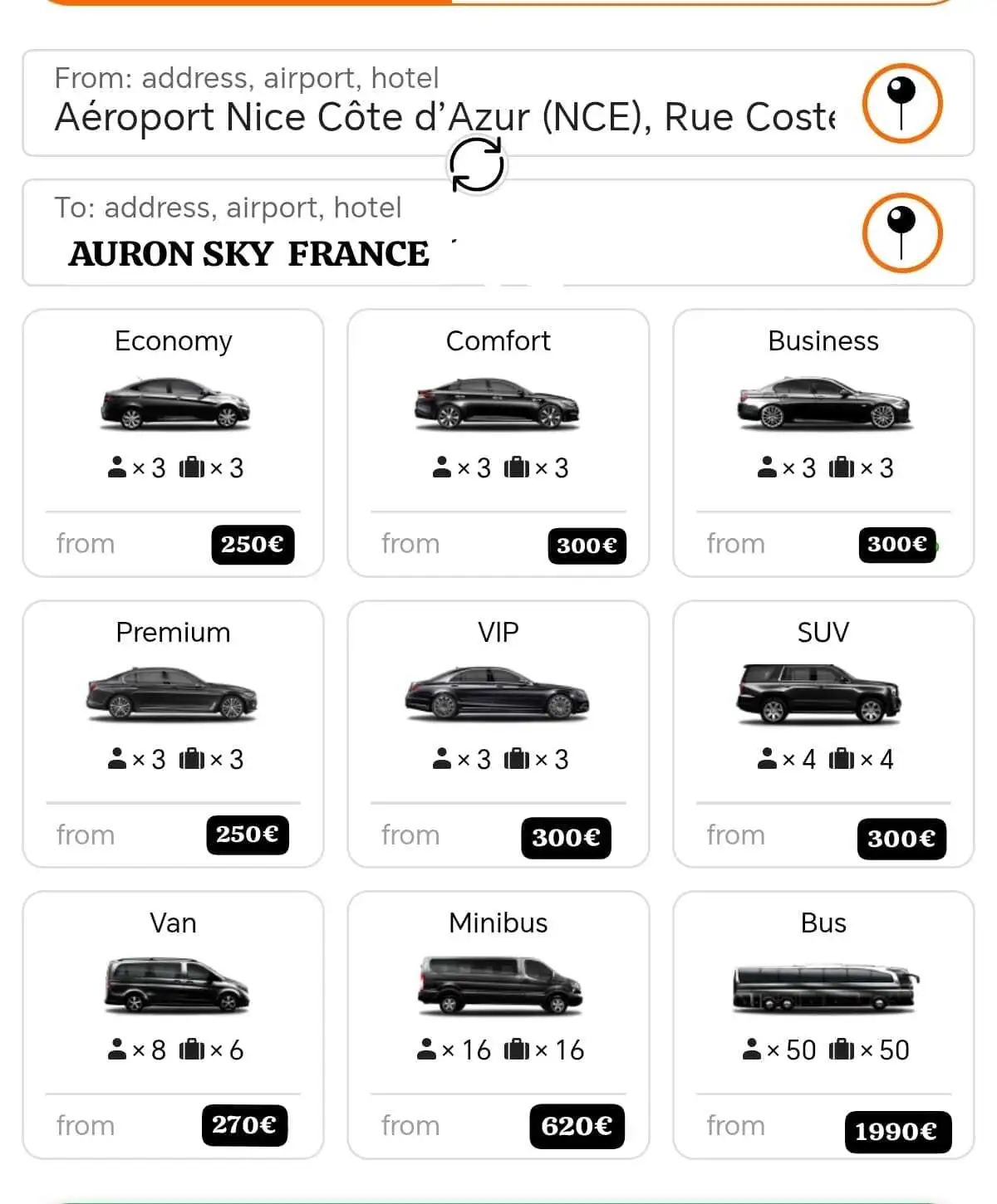 Chauffeur de luxe VTC Antibes Aeroport Nice Auron